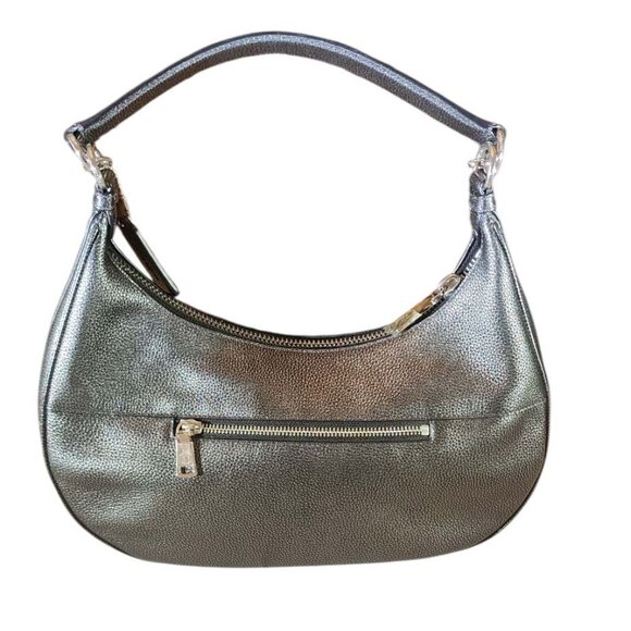 Coach Gray Metallic Hobo Pebble Leather Shoulder Bag - Picture 4 of 13